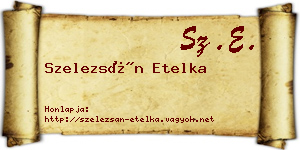 Szelezsán Etelka névjegykártya